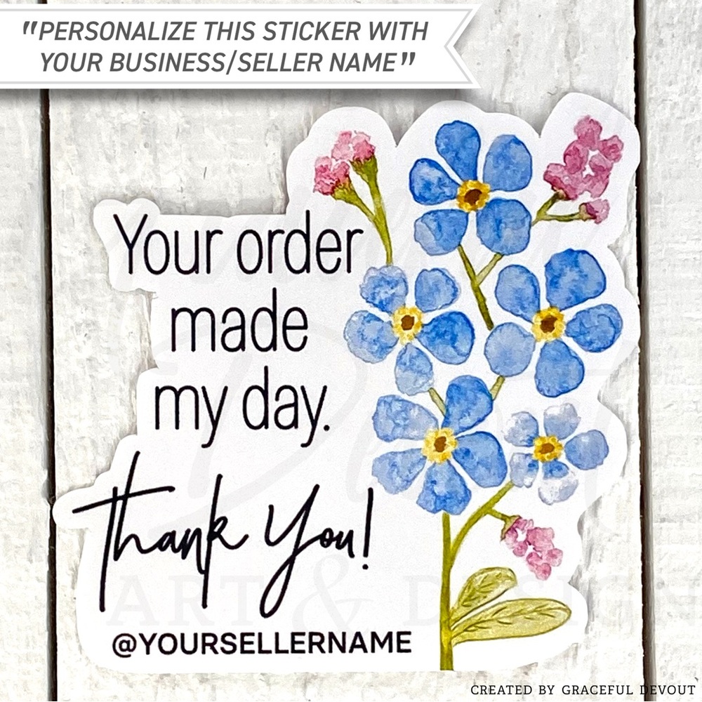 Your Order Made My Day. Thank You! -  2" (inches) (48ct.) Stickers - Picture 8 of 8